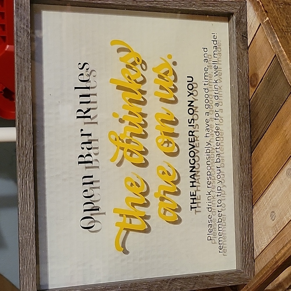 Open Bar Shadow Box Sign